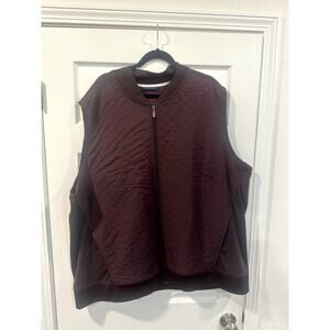 Perry Ellis Men’s Vest 3XLT Sleeveless Quilted Outerwear Plum/Burgundy